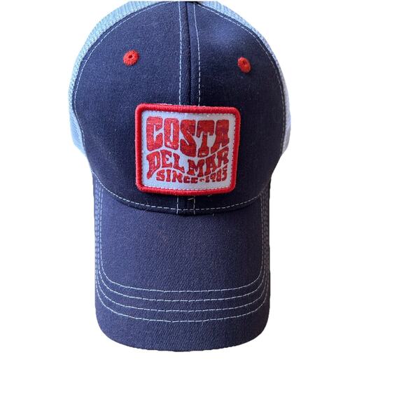 Costa Del Mar Cap Hat Blue SnapBack Trucker Mesh Fishing Outdoor Y2K Gorpcore - Picture 1 of 4